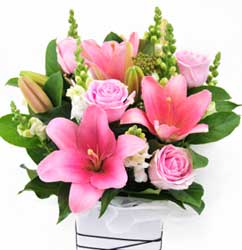 ABC Flowers St. Vincent's Hospital Melbourne Delivery A004 Flower Box Arrangement Melbourne Wide Free Delivery to all Melbourne Inner Suburbs